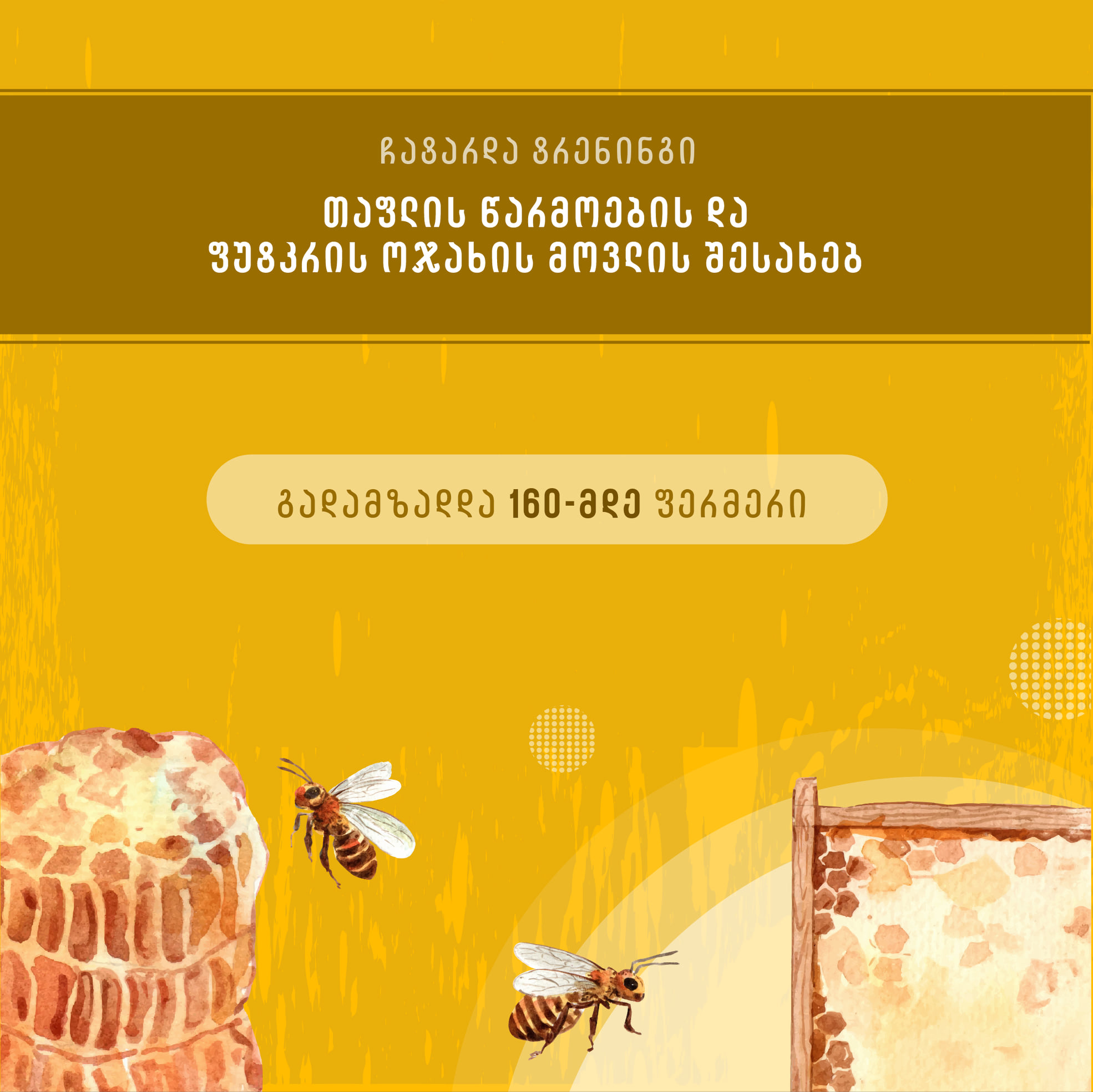 ტრენინგები თაფლის წარმოების და ფუტკრის ოჯახის მოვლის შესახებ
