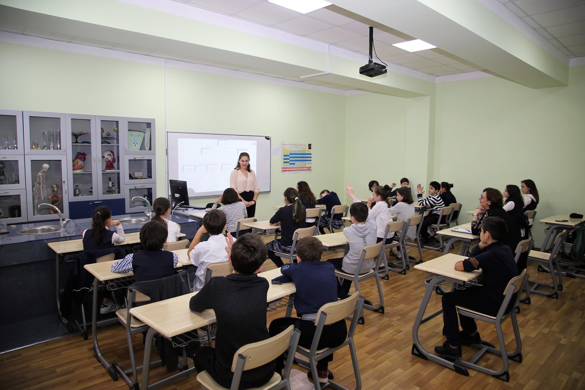 A lecture on the air at Georgian-American High School